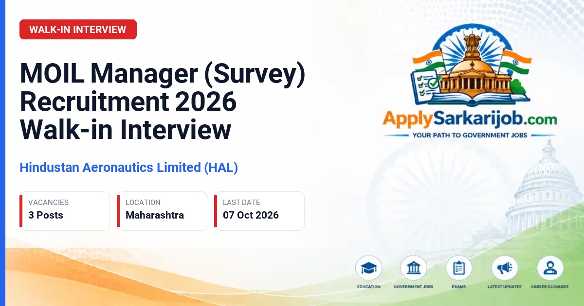Hindustan Aeronautics Limited (HAL) - Manager (Survey), E-02 Official Notification Poster & Schedule