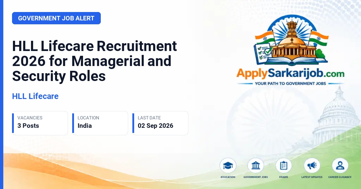HLL Lifecare - Senior Manager, Security Inspector, Chief Manager Official Notification Poster & Schedule