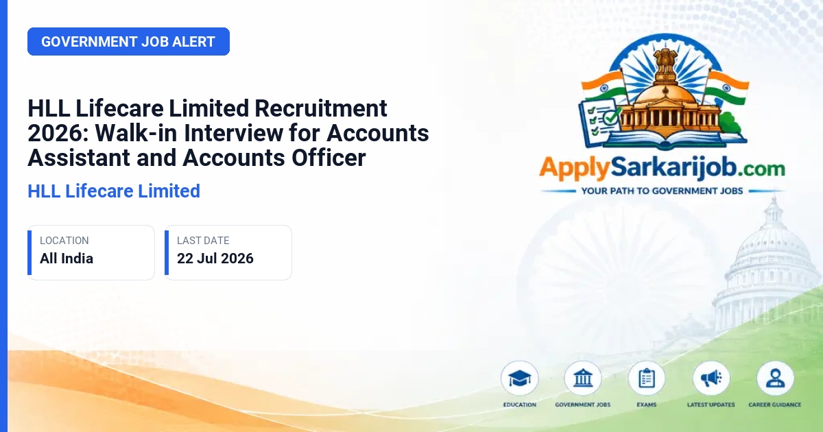 HLL Lifecare Limited - Accounts Assistant and Accounts Officer Official Notification Poster & Schedule