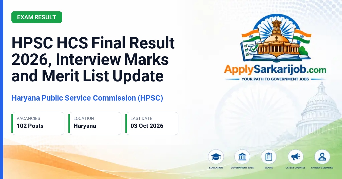 Haryana Public Service Commission (HPSC) - HCS (Executive Branch) & Other Allied Services Examination-2025 Official Notification Poster & Schedule