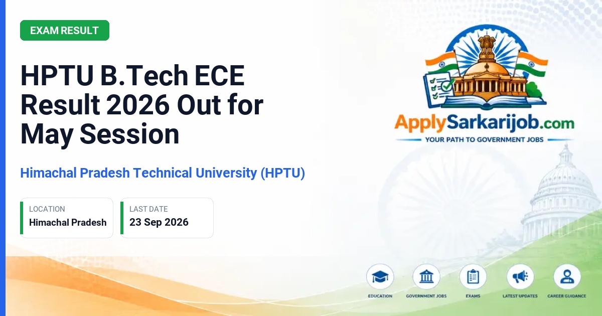 Himachal Pradesh Technical University (HPTU) - B.Tech Electronics & Communication Engineering Result Official Notification Poster & Schedule