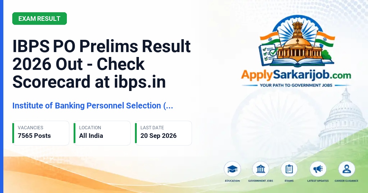 Institute of Banking Personnel Selection (IBPS) - Probationary Officer / Management Trainee Official Notification Poster & Schedule