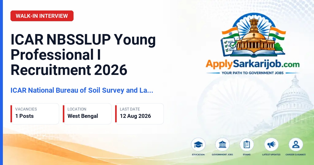 ICAR National Bureau of Soil Survey and Land Use Planning - Young Professional I Official Notification Poster & Schedule