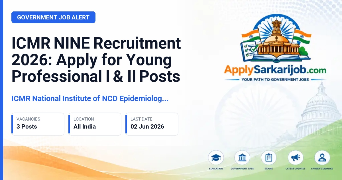 ICMR National Institute of NCD Epidemiology (ICMR NINE) - Young Professional – I & II Official Notification Poster & Schedule