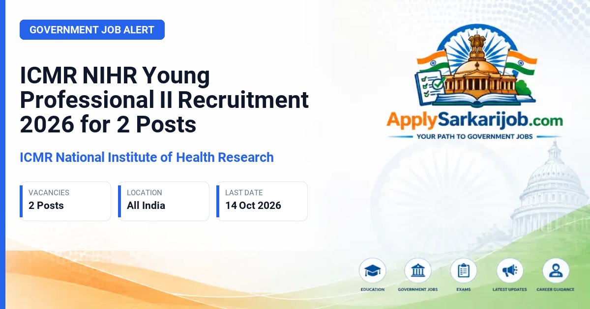 ICMR National Institute of Health Research - Young Professional II (Administration) Official Notification Poster & Schedule