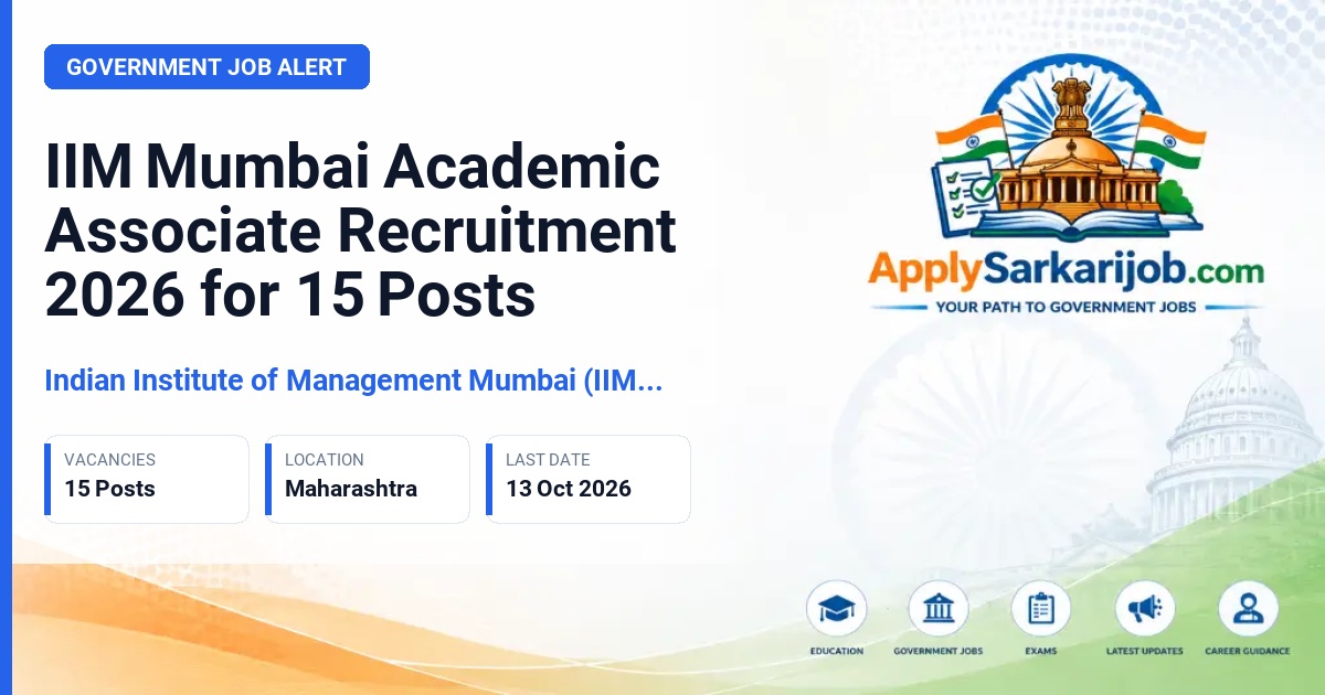 Indian Institute of Management Mumbai (IIM Mumbai) - Academic Associate Official Notification Poster & Schedule
