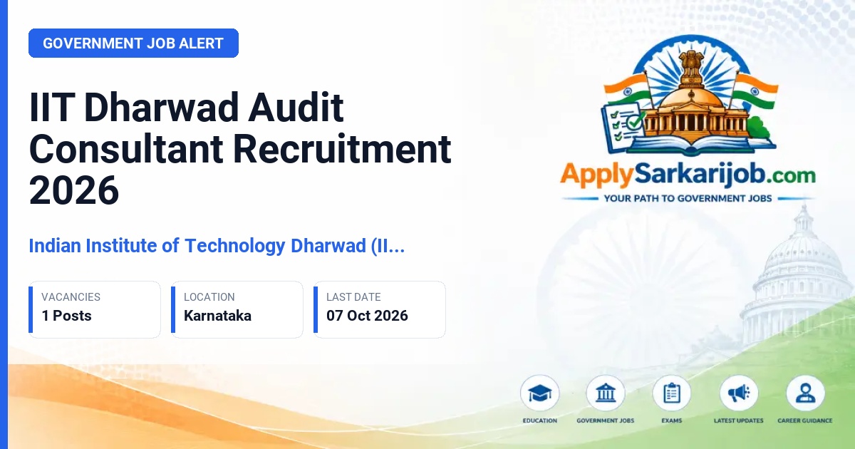 Indian Institute of Technology Dharwad (IIT Dharwad) - Audit Consultant Official Notification Poster & Schedule