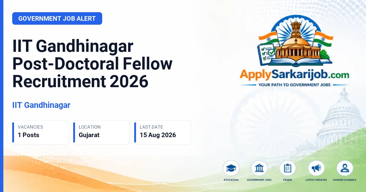 IIT Gandhinagar - Post-Doctoral Fellow Official Notification Poster & Schedule