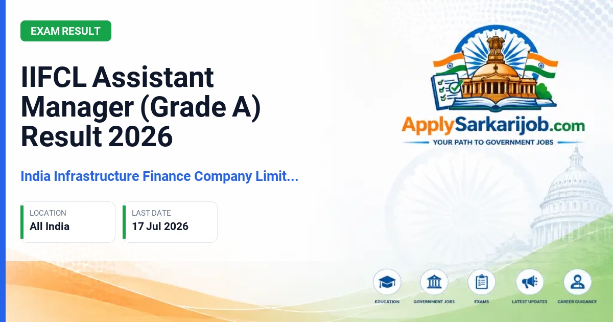 India Infrastructure Finance Company Limited (IIFCL) - Assistant Manager (Grade A) Official Notification Poster & Schedule