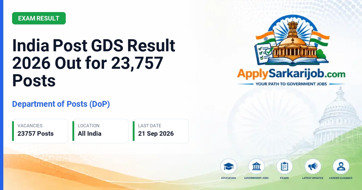 Department of Posts (DoP) - Branch Postmaster (BPM), Assistant Branch Postmaster (ABPM), Dak Sevak Official Notification Poster & Schedule