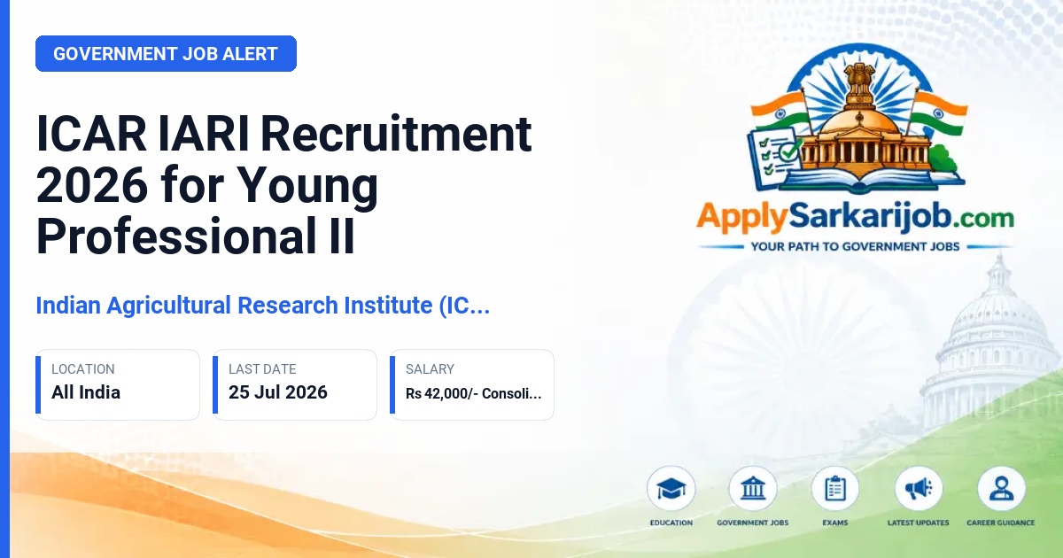 Indian Agricultural Research Institute (ICAR IARI) - Young Professional II (YP II) Official Notification Poster & Schedule