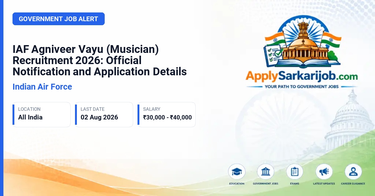Indian Air Force - Agniveervayu (Musician) Official Notification Poster & Schedule