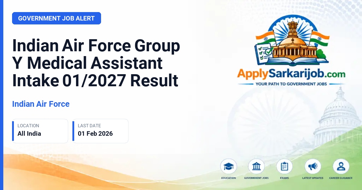Indian Air Force - Group Y Medical Assistant Airman Official Notification Poster & Schedule