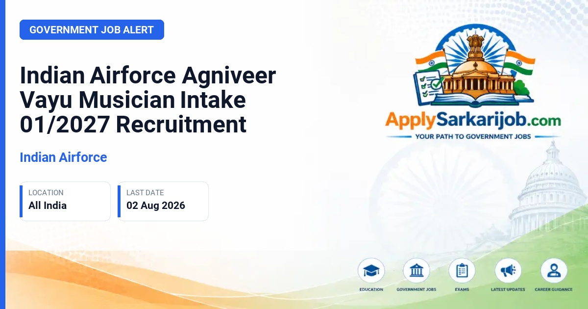 Indian Airforce - Agniveer Vayu Musician (Intake 01/2027) Official Notification Poster & Schedule