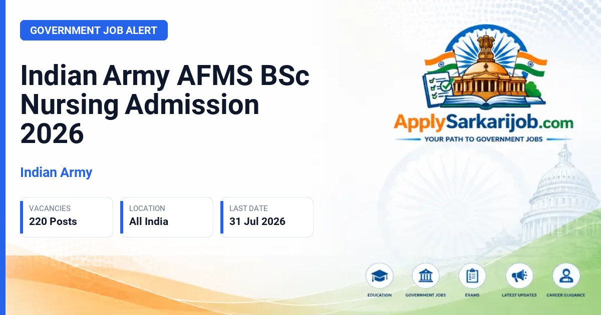 Indian Army - BSc Nursing Student (MNS Commission) Official Notification Poster & Schedule