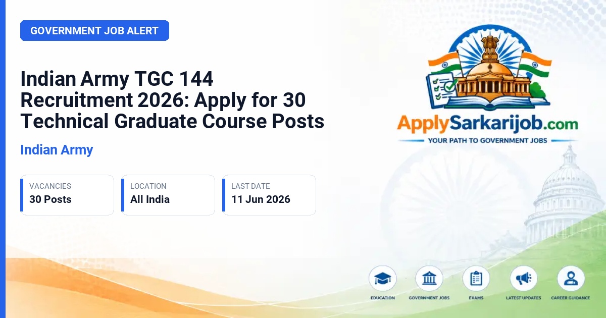 Indian Army - Technical Graduate Course (TGC-144) Official Notification Poster & Schedule