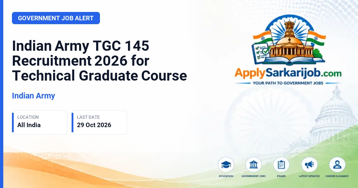 Indian Army - Technical Graduate Course (TGC-145) Official Notification Poster & Schedule