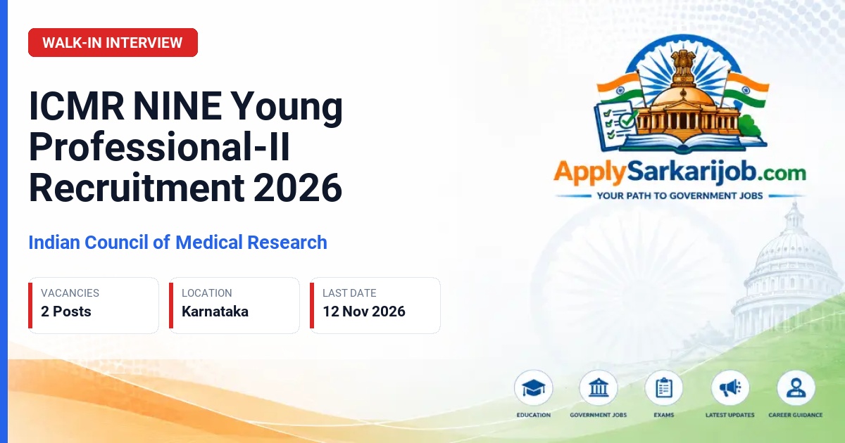 Indian Council of Medical Research - Young Professional-II (YP II) Official Notification Poster & Schedule