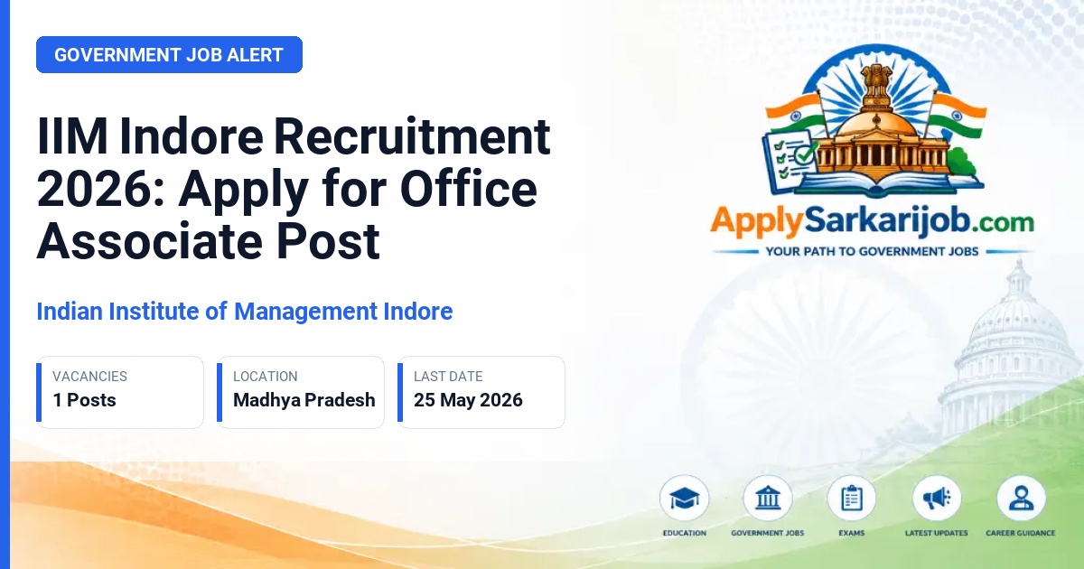 Indian Institute of Management Indore - Office Associate Official Notification Poster & Schedule