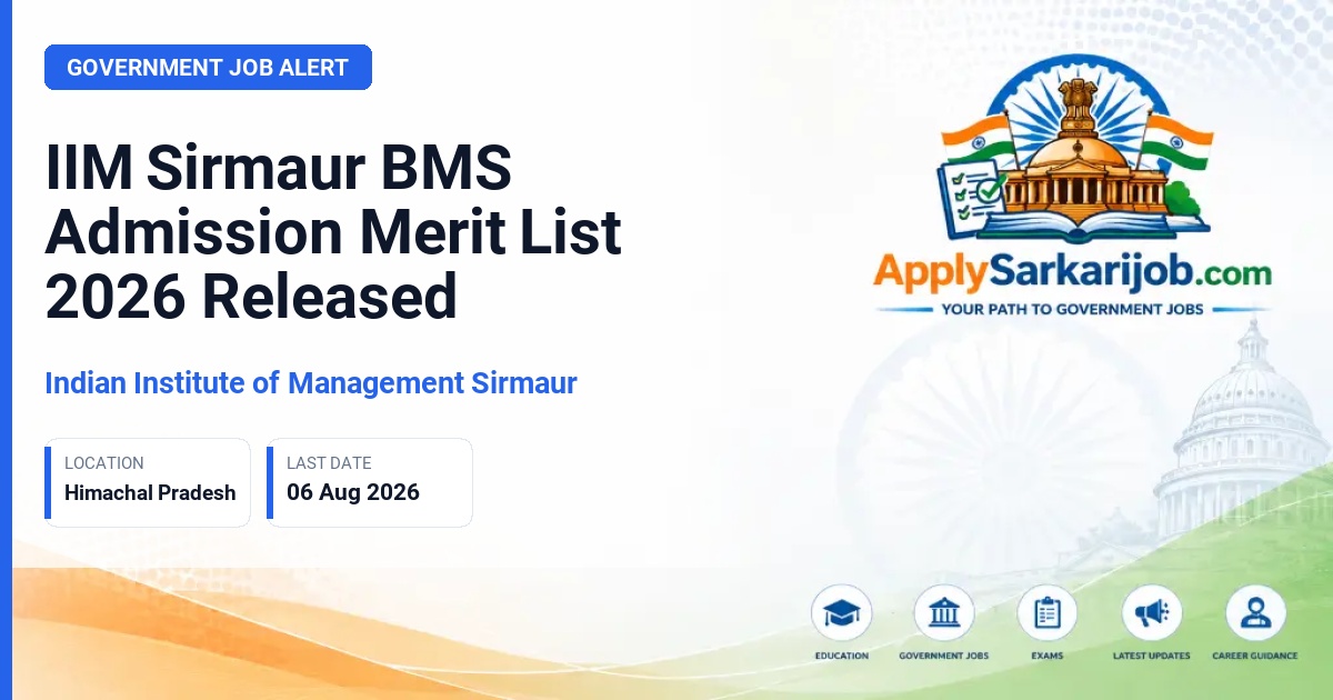 Indian Institute of Management Sirmaur - Bachelor of Management Studies (BMS) Official Notification Poster & Schedule