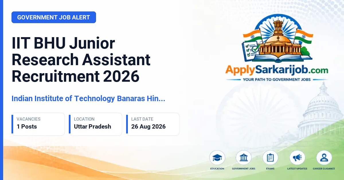 Indian Institute of Technology Banaras Hindu University - Junior Research Assistant Official Notification Poster & Schedule