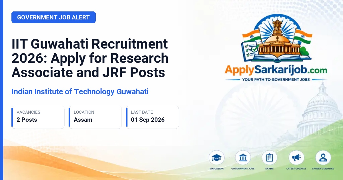 Indian Institute of Technology Guwahati - Research Associate 1 and JRF (GATE) Official Notification Poster & Schedule