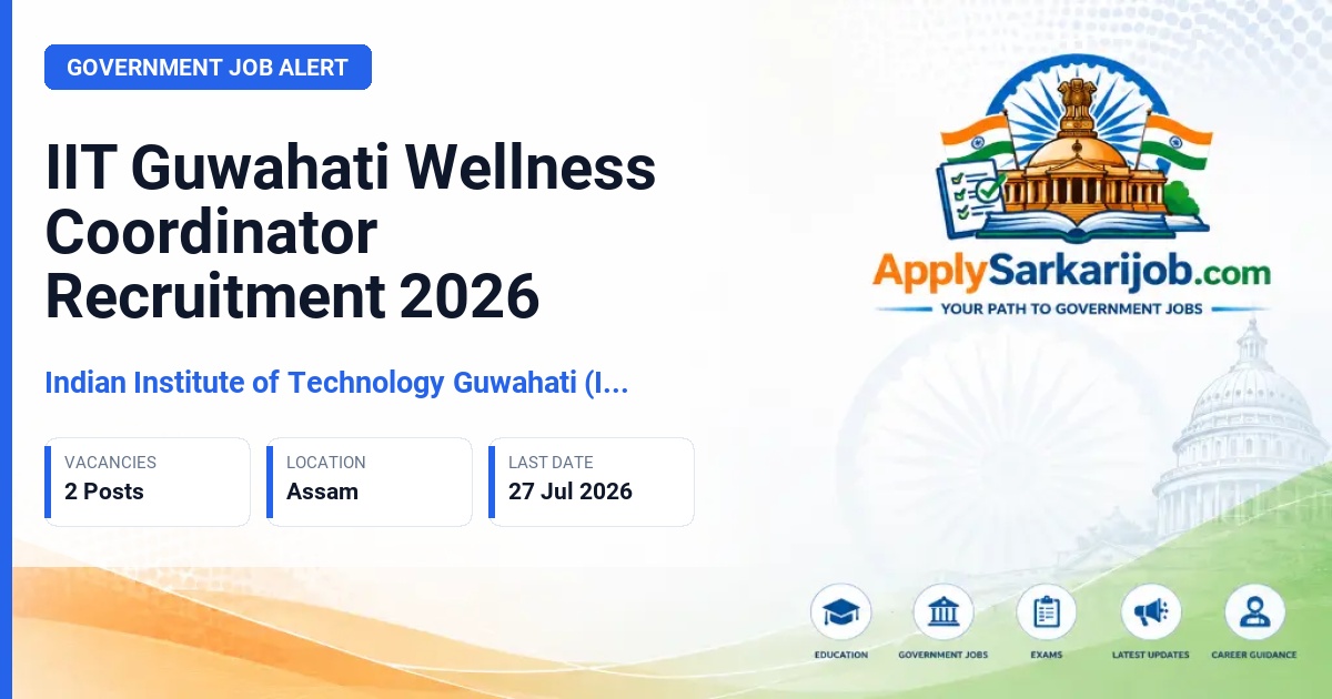 Indian Institute of Technology Guwahati (IIT Guwahati) - Wellness Coordinator Official Notification Poster & Schedule