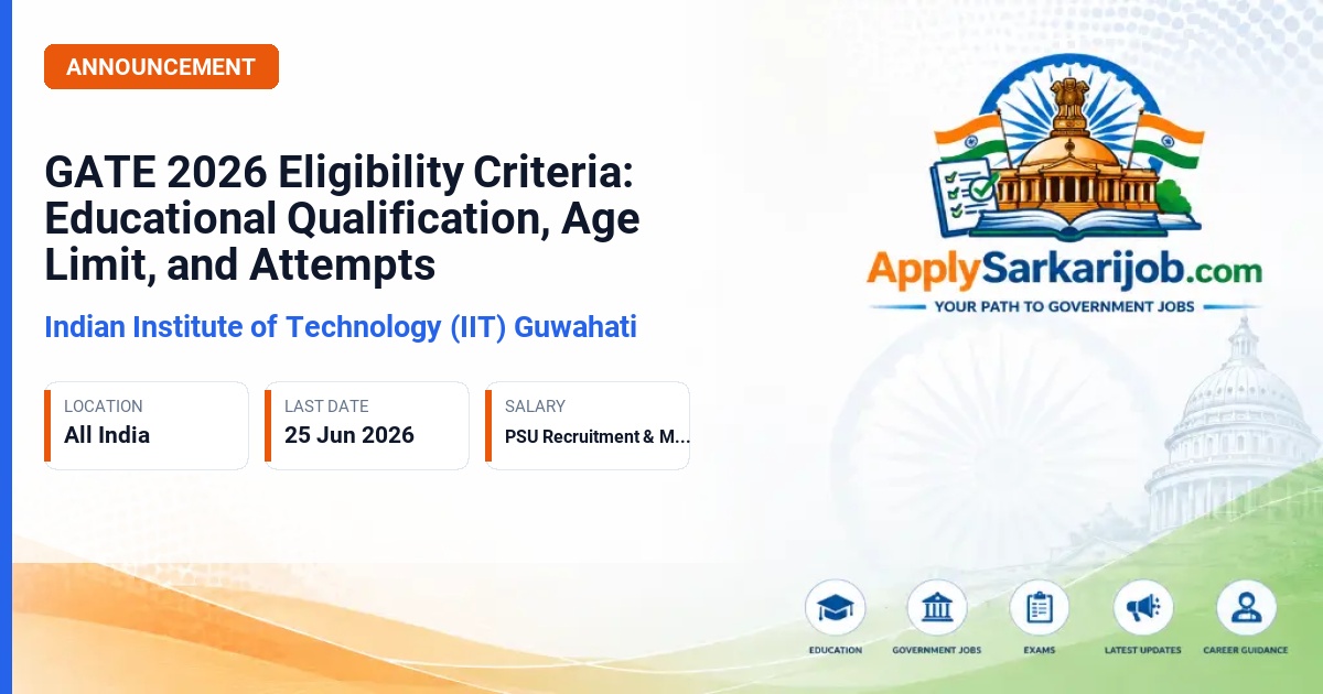Indian Institute of Technology Guwahati (IIT Guwahati) - Graduate Aptitude Test in Engineering (GATE) 2026 Official Notification Poster & Schedule
