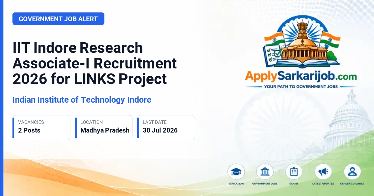 Indian Institute of Technology Indore - Research Associate-I Official Notification Poster & Schedule