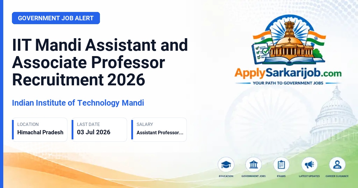 Indian Institute of Technology Mandi (IIT Mandi) - Assistant Professor and Associate Professor Official Notification Poster & Schedule