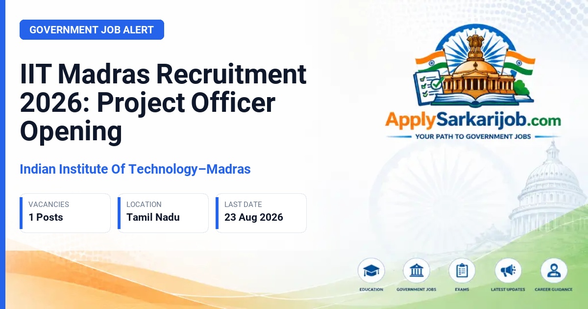 Indian Institute Of Technology–Madras - Project Officer Official Notification Poster & Schedule