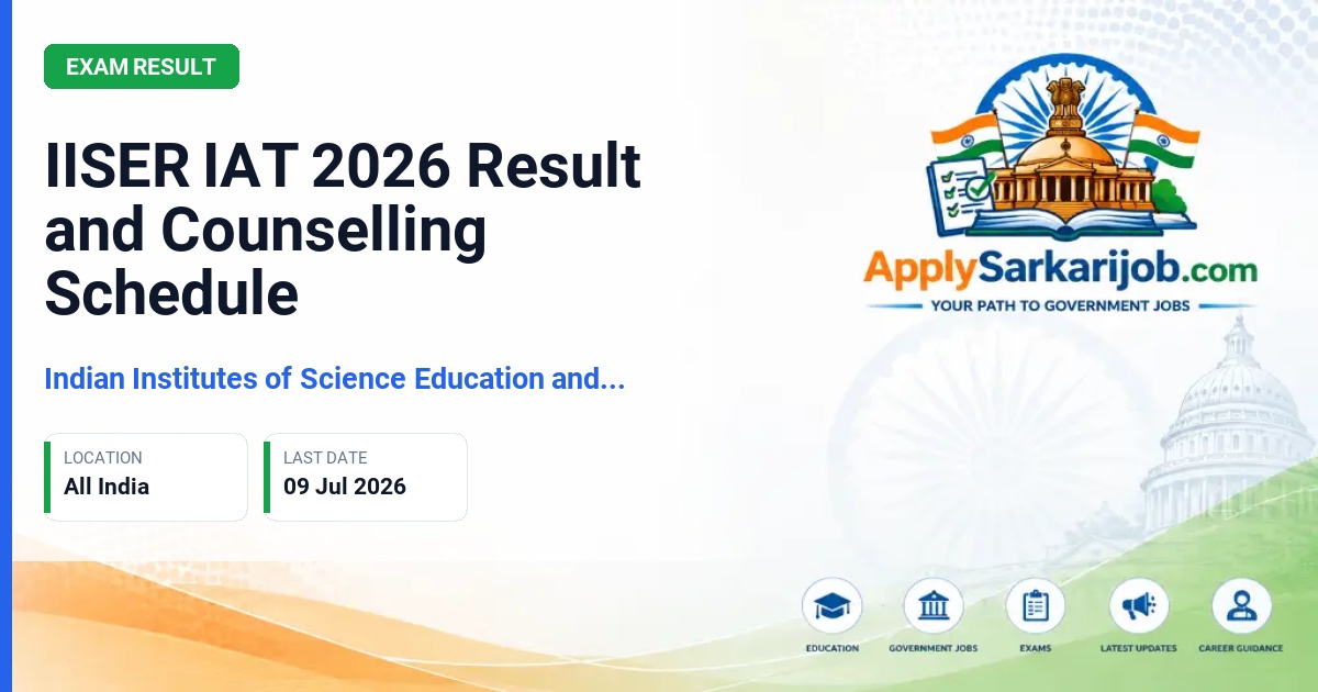 Indian Institutes of Science Education and Research - Admission to BS-MS, BS and B.Tech Programmes Official Notification Poster & Schedule