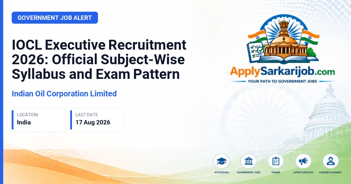 Indian Oil Corporation Limited - Executive (Engineering, Quality Control, Diploma) Official Notification Poster & Schedule