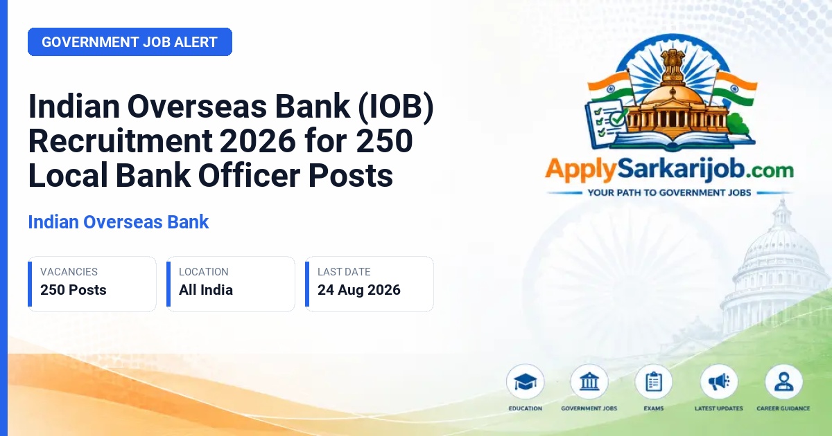 Indian Overseas Bank - Local Bank Officer Official Notification Poster & Schedule