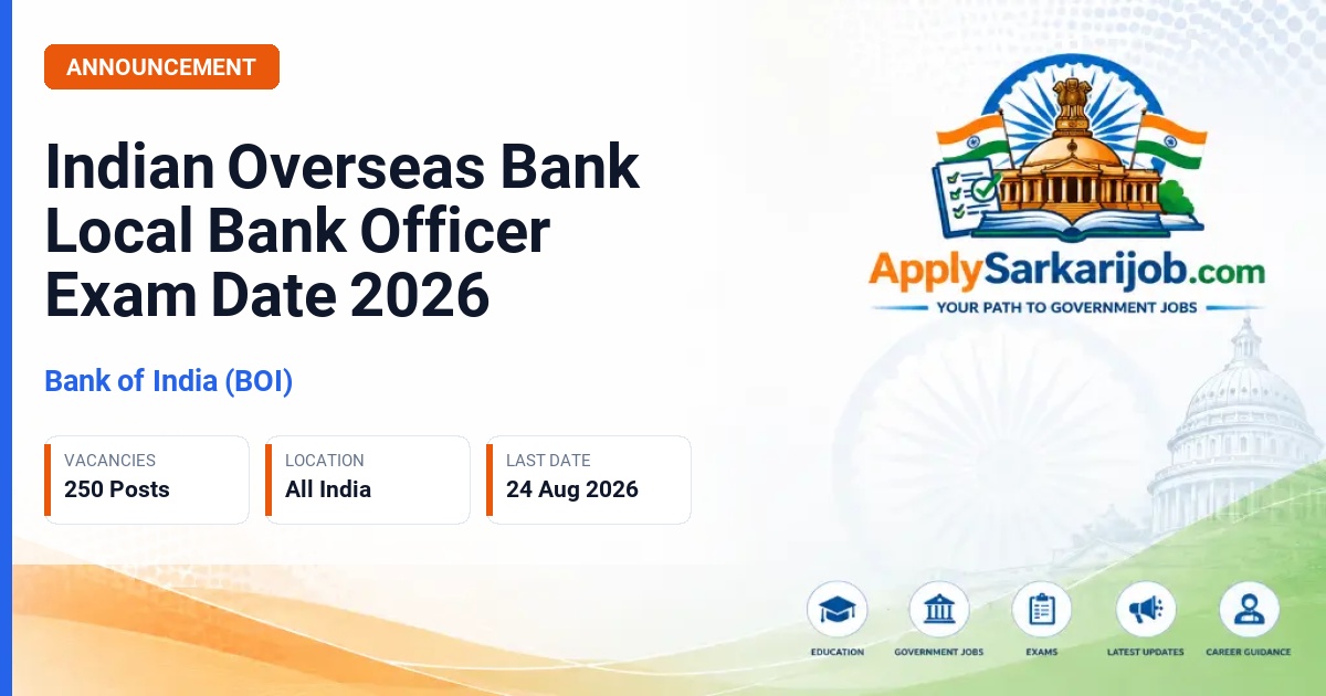 Bank of India (BOI) - Local Bank Officer (LBO), JMGS-I Official Notification Poster & Schedule