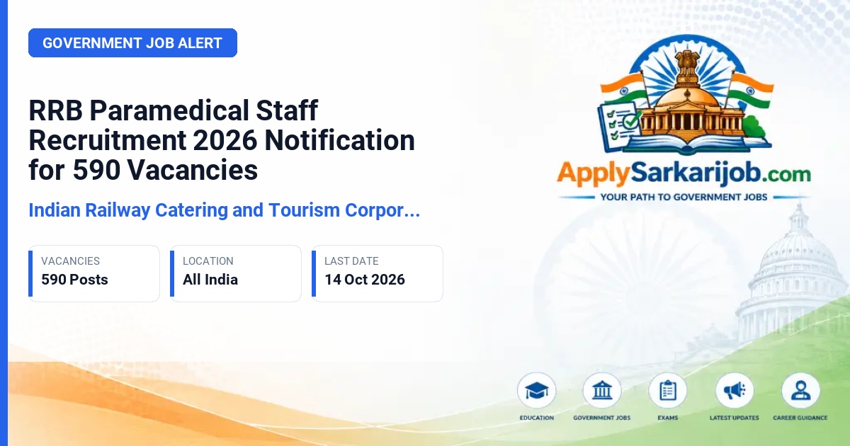 Indian Railway Catering and Tourism Corporation (IRCTC) - Paramedical Staff Official Notification Poster & Schedule