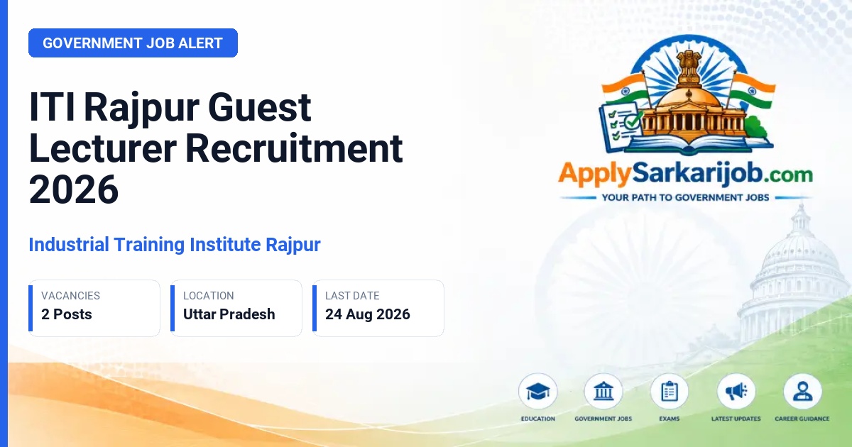 Industrial Training Institute Rajpur - Guest Lecturer Official Notification Poster & Schedule