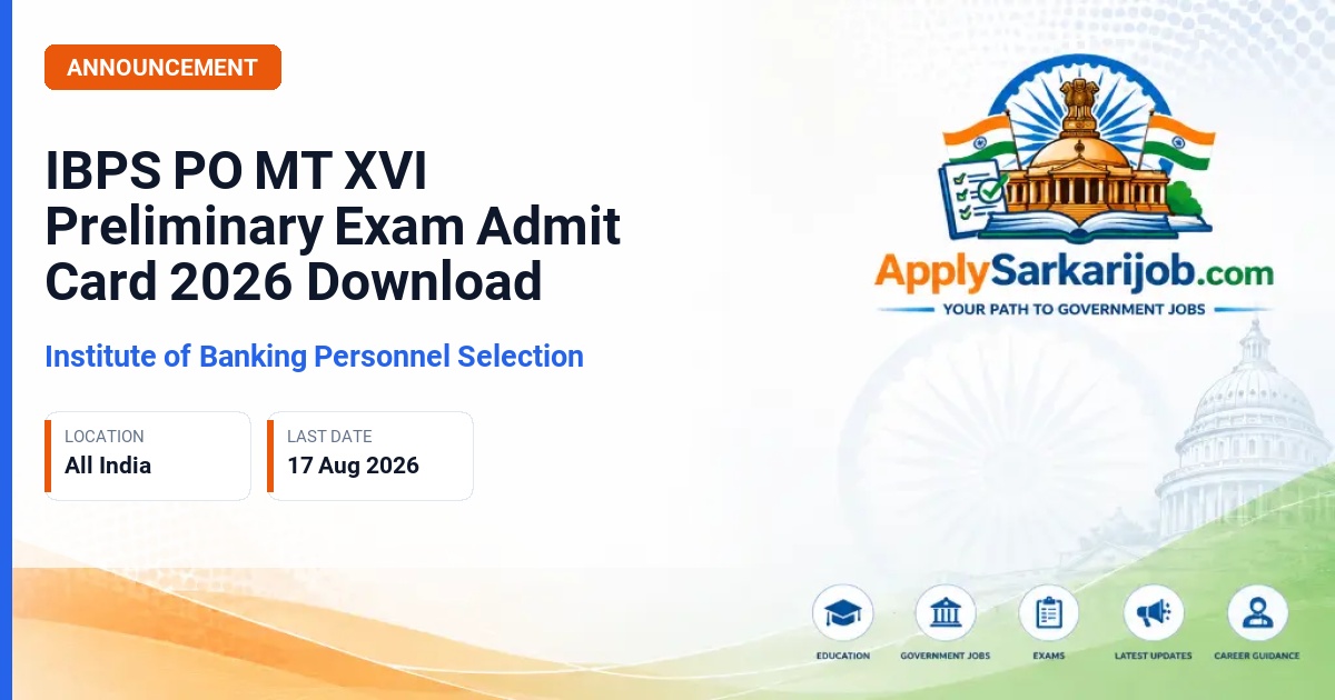 Institute of Banking Personnel Selection - Probationary Officer / Management Trainee Official Notification Poster & Schedule