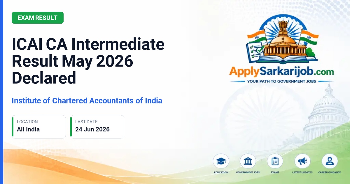 Institute of Chartered Accountants of India - CA Intermediate Official Notification Poster & Schedule
