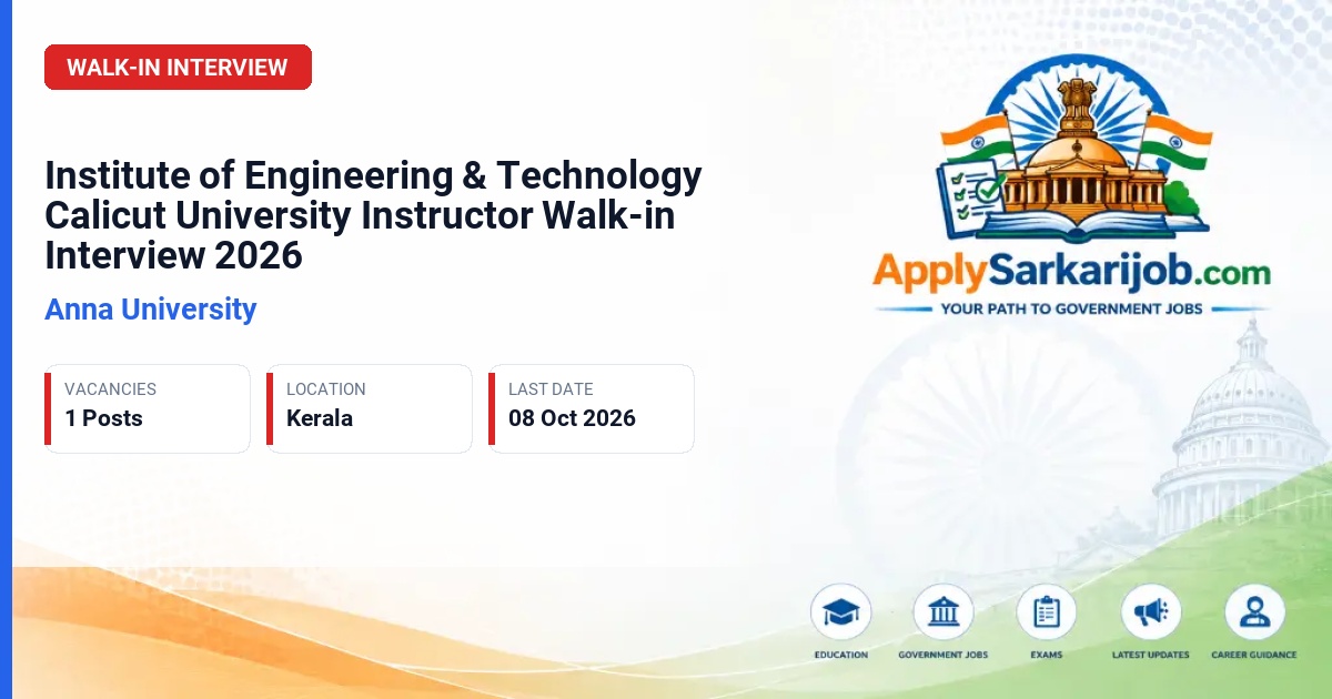 Anna University - Instructor Official Notification Poster & Schedule