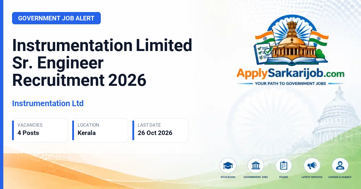Instrumentation Ltd - Sr. Engineer (Commercial, QC, F&A) Official Notification Poster & Schedule