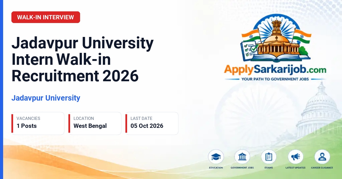 Jadavpur University - Intern Official Notification Poster & Schedule
