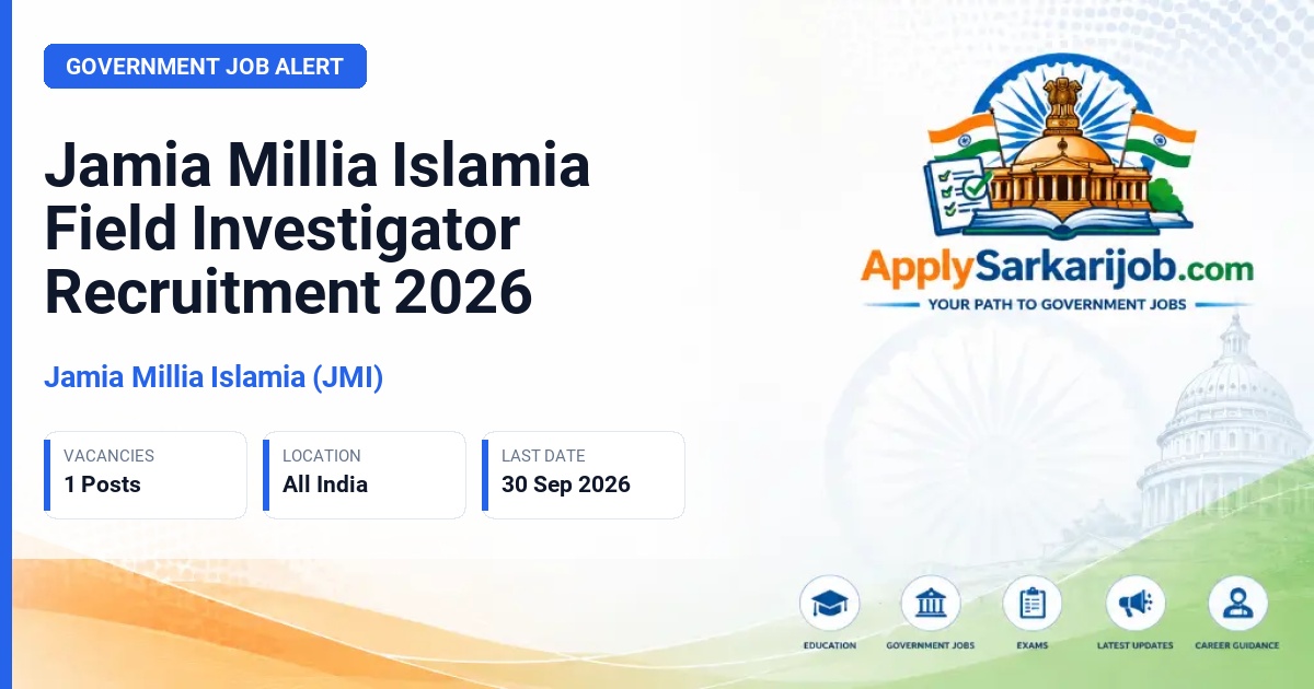 Jamia Millia Islamia (JMI) - Field Investigator Official Notification Poster & Schedule
