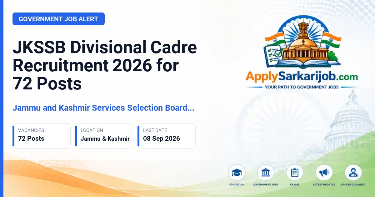Jammu and Kashmir Services Selection Board (JKSSB) - Draftsman, Sub-Inspector, Junior Statistical Assistant, and others Official Notification Poster & Schedule