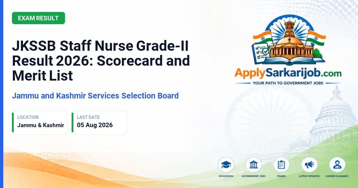 Jammu and Kashmir Services Selection Board - Staff Nurse Grade-II Official Notification Poster & Schedule