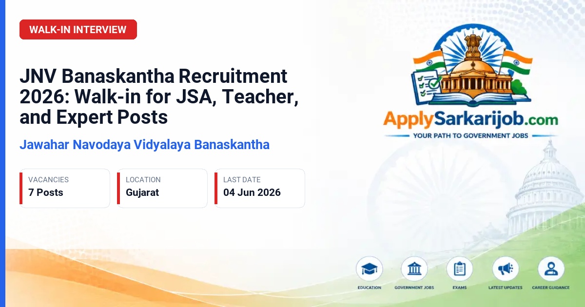 Navodaya Vidyalaya Samiti (NVS) - Teacher, Expert, and Junior Secretariat Assistant Official Notification Poster & Schedule