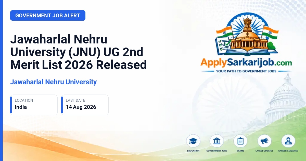 Jawaharlal Nehru University - Undergraduate Programmes Official Notification Poster & Schedule