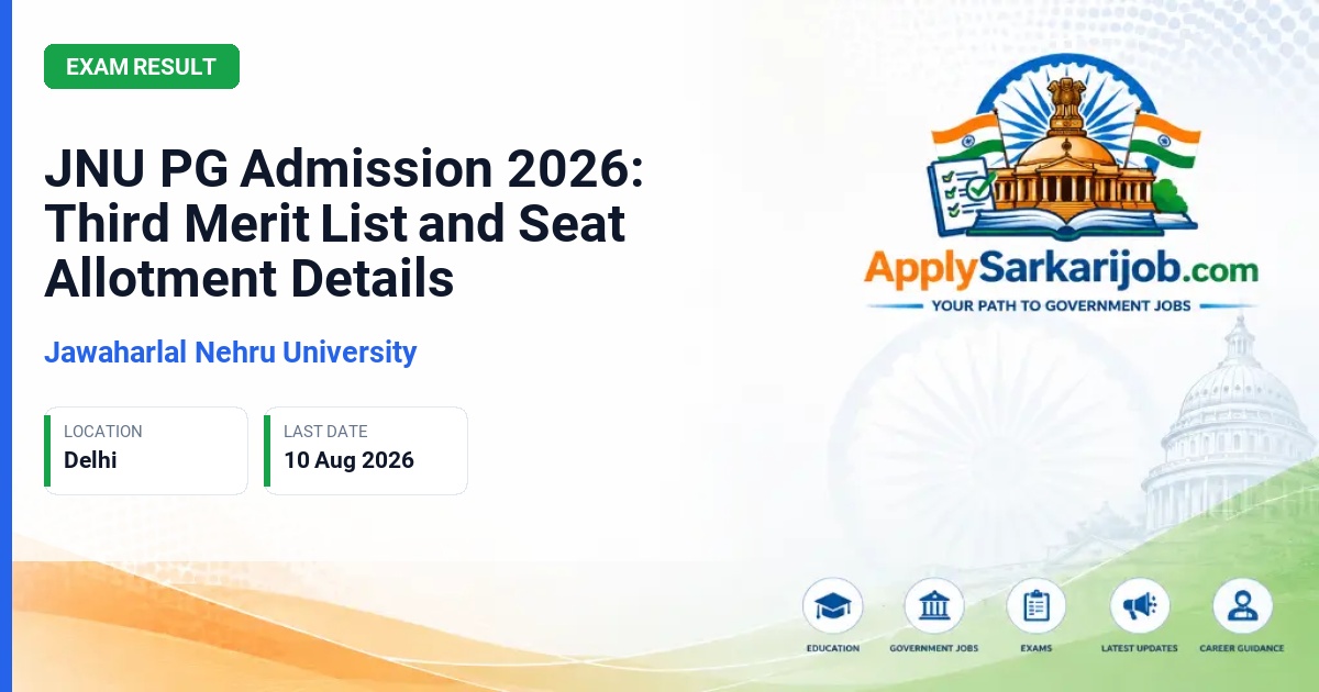 Jawaharlal Nehru University - Postgraduate and Diploma Admissions 2026 Official Notification Poster & Schedule