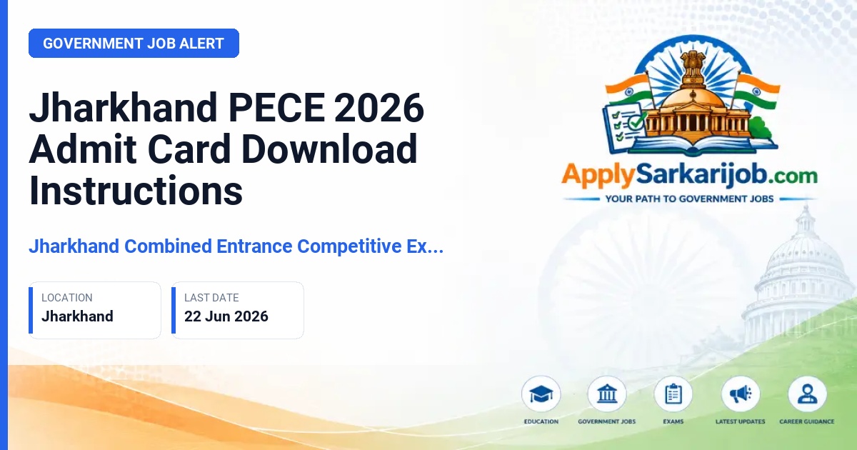 Jharkhand Combined Entrance Competitive Examination Board (JCECEB) - Polytechnic Entrance Competitive Examination (PECE) 2026 Official Notification Poster & Schedule