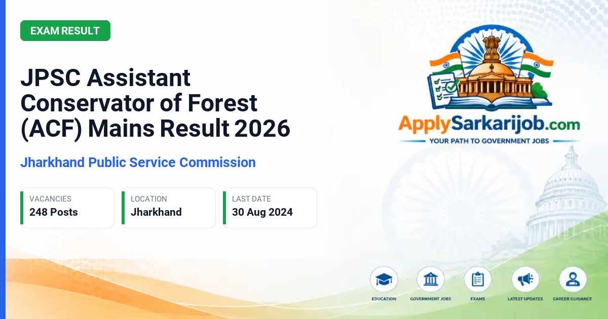 Jharkhand Public Service Commission - Assistant Conservator of Forest Official Notification Poster & Schedule